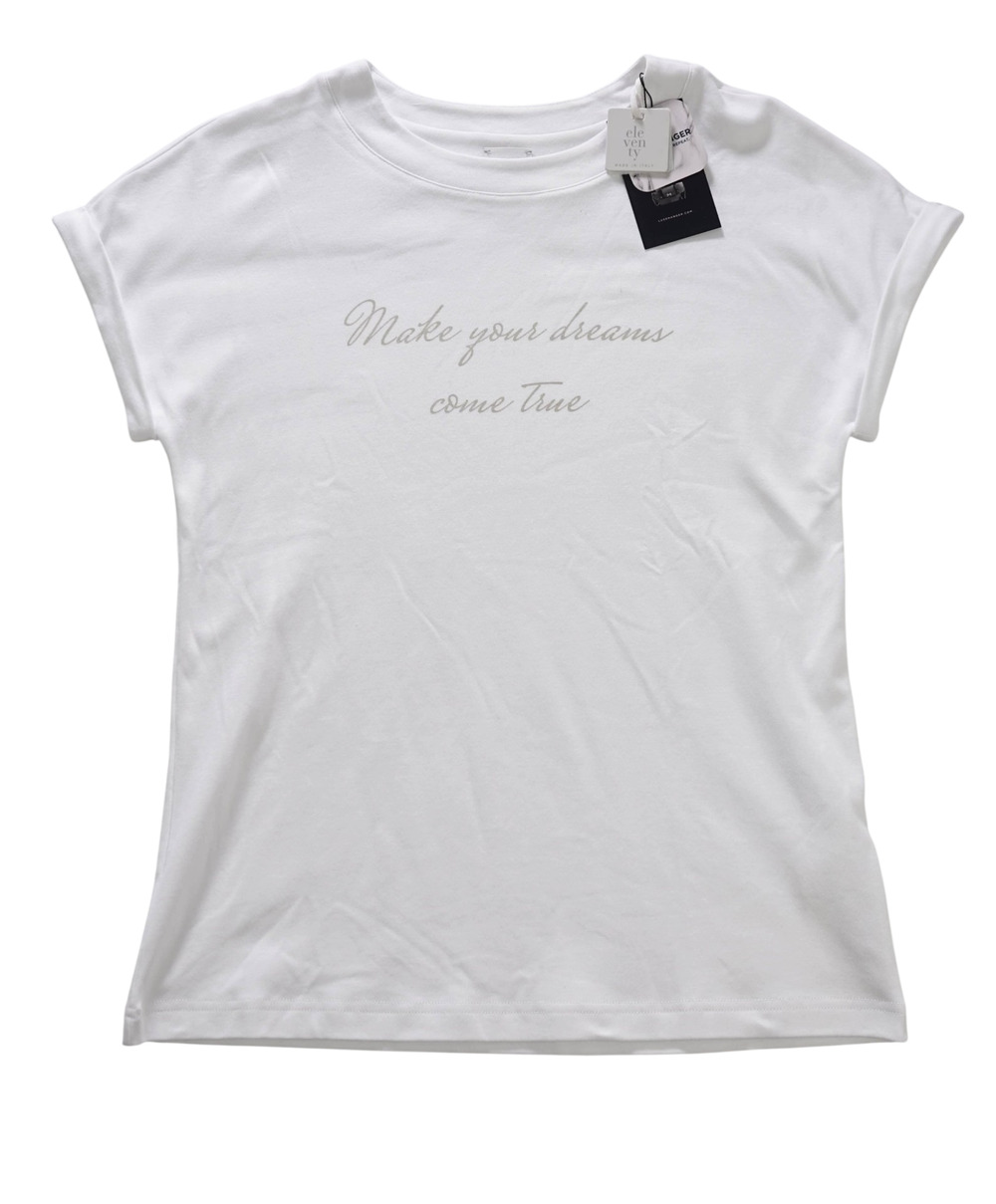 $295 ELEVENTY - White Cotton T-Shirt - S